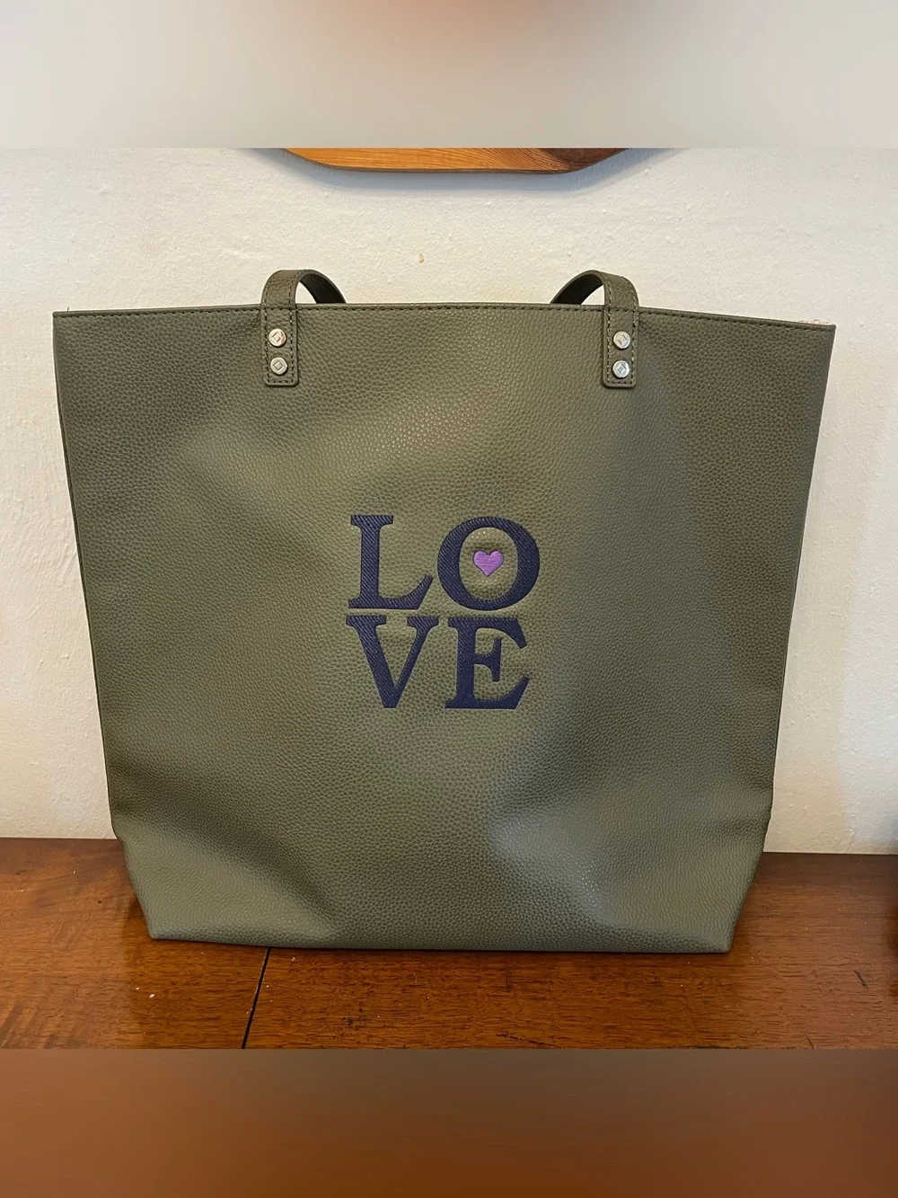 Thirty-One 31 Around Town Tote Ooh-La-La Olive pebble with 